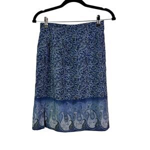 Y2K vintage Rikki J. New York Women’s blue paisley slip Skirt